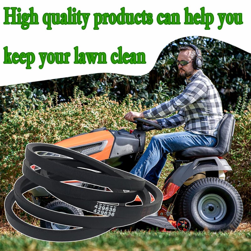 IKSI fits 429636 Craftsman Mower Deck Belt Replacement 1/2"X101" for Craftsman Husqvarna Poulan 532429636 197253 532197253 YS4500 T2200 DLS 3500 AYP 197253 - Image 5